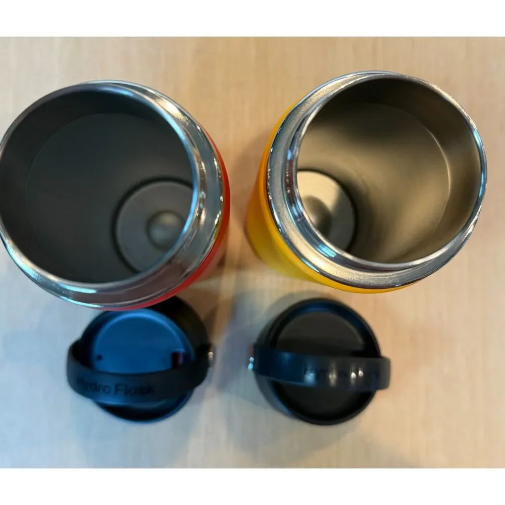 Hydro Flask 20 oz Wide Mouth Coffee Flex Sip Lid Lot of 2 Goji Red & Yellow